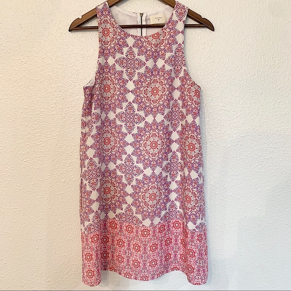 Everly Pink Shift Dress Medium Paisley